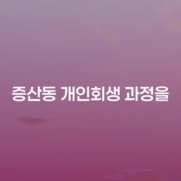 증산동 개인회생 과정을