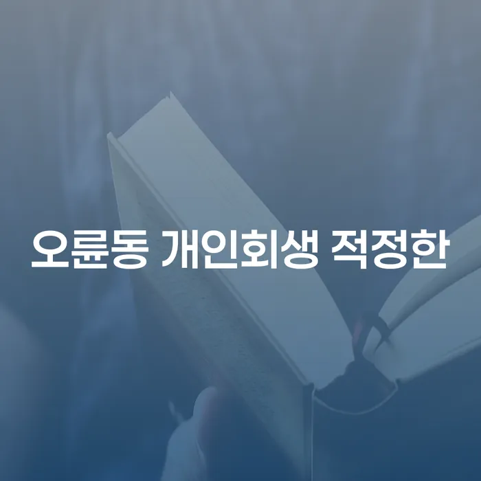 오륜동 개인회생 적정한
