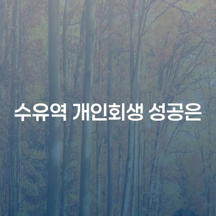 수유역 개인회생 성공은