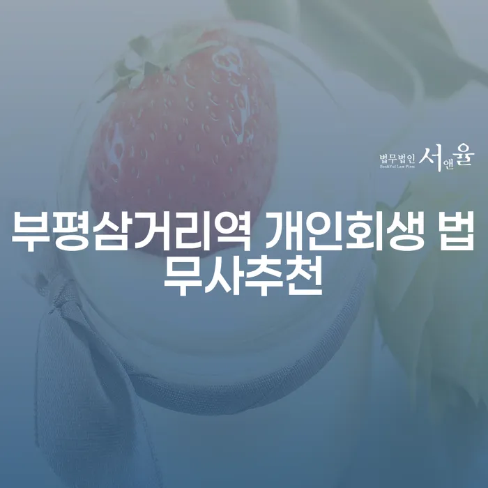 부평삼거리역 개인회생 법무사추천
